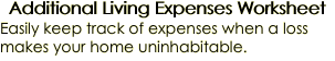 Additional Living Expenses Worksheet
